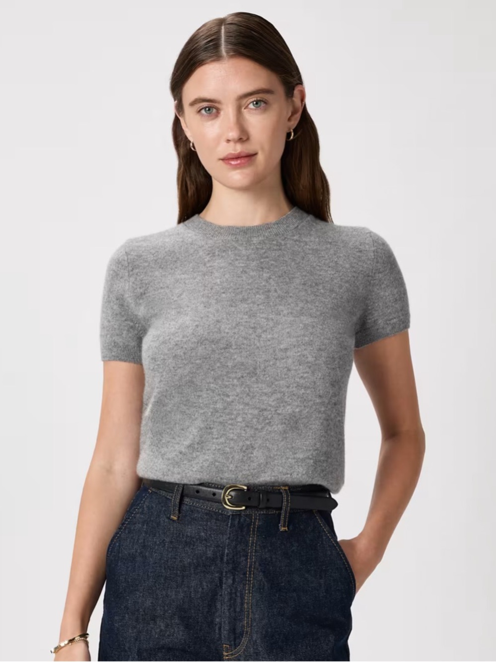 Quince - Mongolian Cashmere Tee - Gray